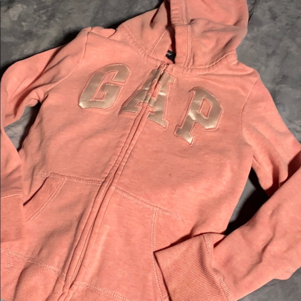 💚 3 for $15 💚 - Gap Distressed Zip Up Hoodie Pink size Small
